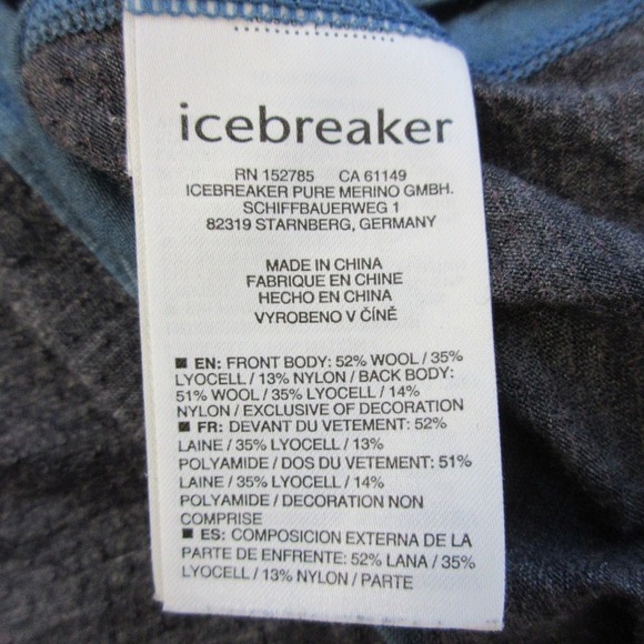 Icebreaker Merino Cool Lite T-Shirt Men M Blue Wool Short Sleeve Base Layer 132 - Picture 4 of 10